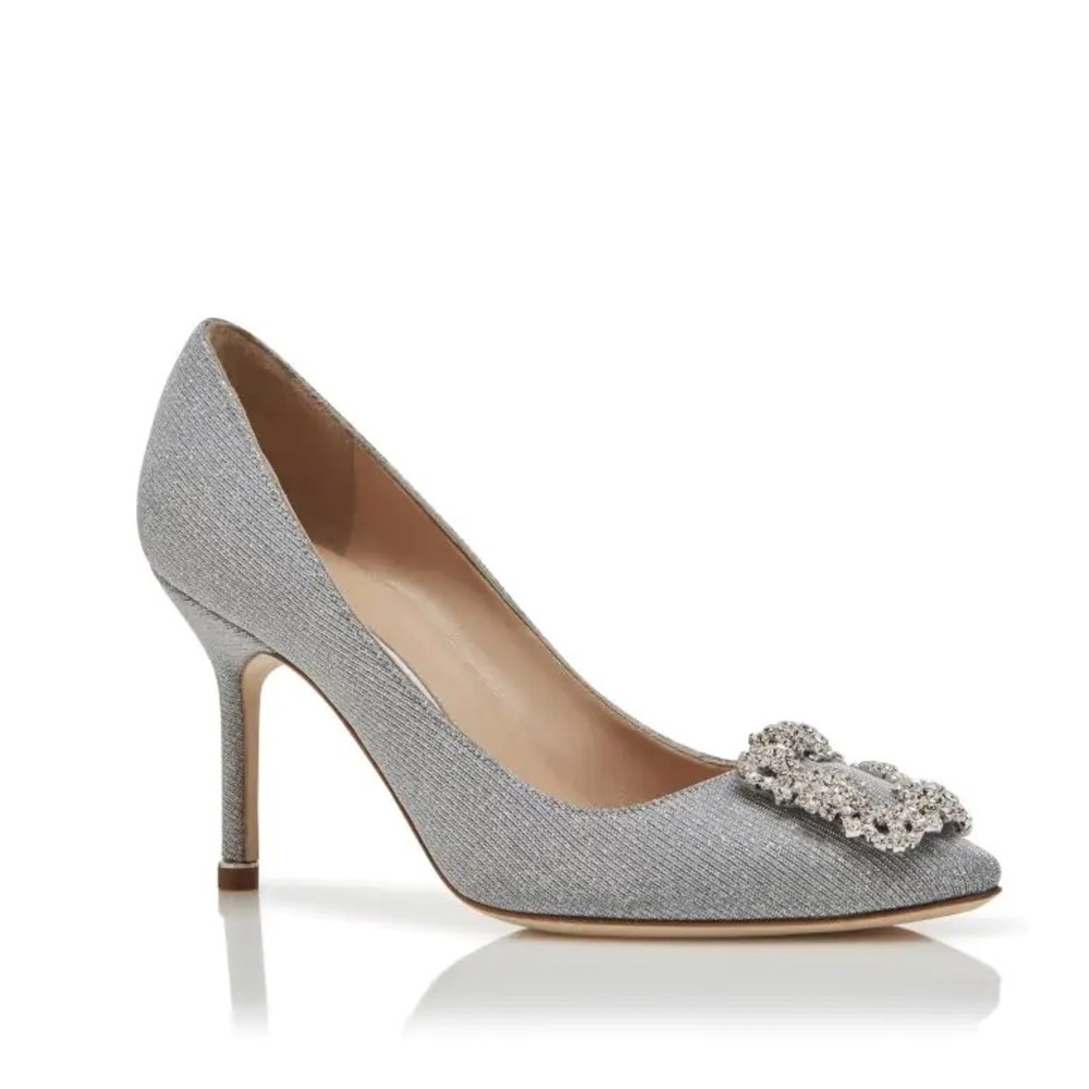 NEW Manolo Blahnik Hangisi glitter 90